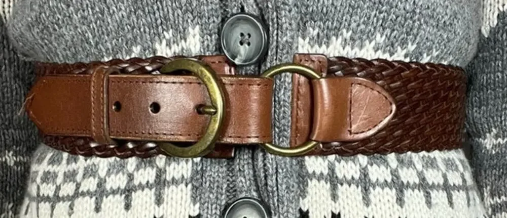 Boho Braided Belt with Elastic Band in Back